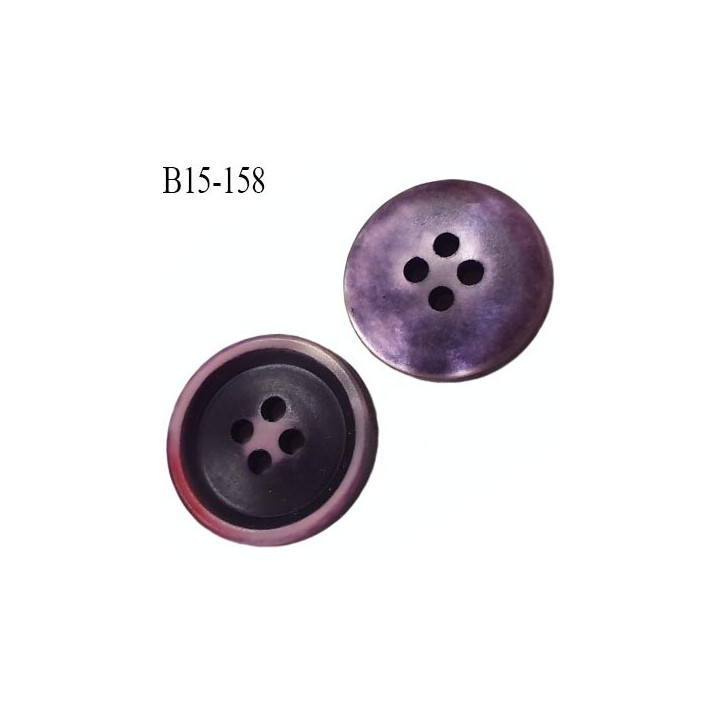 bouton 15 mm  pvc très haut de gamme couleur noir violet rouge et trop beau 4 trous diamètre 15 millimètres