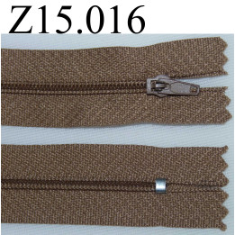 fermeture éclair longueur 15 cm  couleur marron non séparable zip nylon