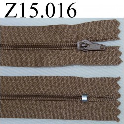 fermeture à glissière longueur 15 cm couleur marron non séparable zip nylon