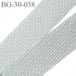 biais à plier 30 mm galon synthétique couleur gris  blanc à motifs très doux agréable au touché largeur 30 mm prix au mètre