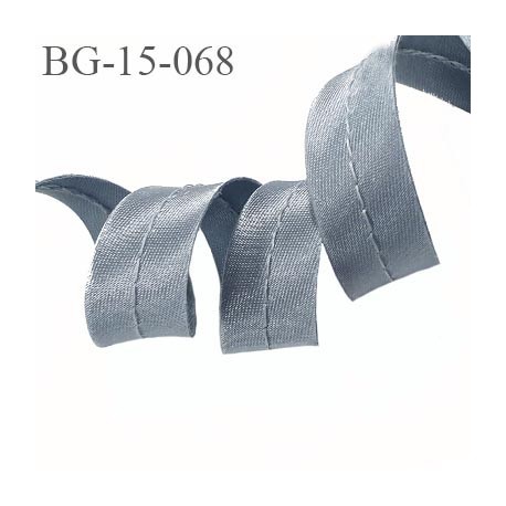 biais galon passepoil couleur gris argenté brillant largeur 15 mm possibilité de passer un cordon à l'intérieur prix au mètre