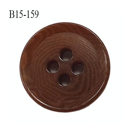bouton 15 mm pvc très haut de gamme couleur marron 4 trous diamètre 15 millimètres
