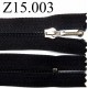 fermeture éclair longueur 15 cm couleur noir non séparable zip nylon