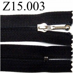 fermeture éclair longueur 15 cm  couleur noir non séparable zip nylon
