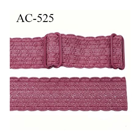 Bretelle 25 mm lingerie SG couleur rose de ballerine avec motifs haut de gamme finition 2 barettes prix a la pièce