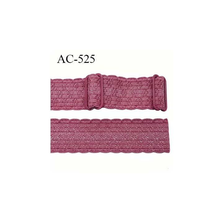 Bretelle 25 mm lingerie SG couleur rose de ballerine avec motifs haut de gamme  finition 2 barettes  prix a la pièce