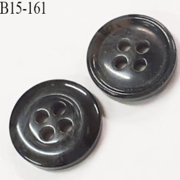bouton 15 mm  pvc très haut de gamme couleur  anthracite marbré 4 trous diamètre 15 millimètres