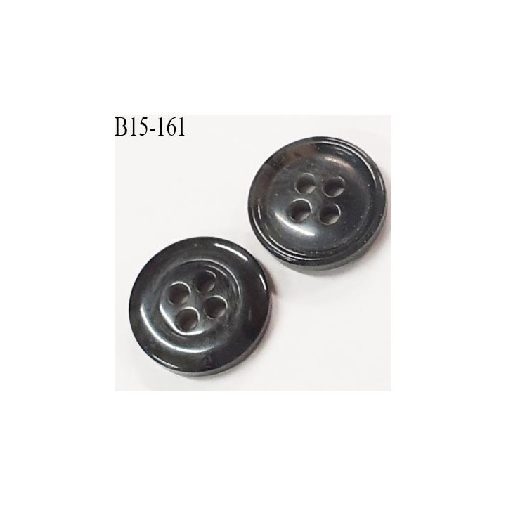 bouton 15 mm  pvc très haut de gamme couleur  anthracite marbré 4 trous diamètre 15 millimètres
