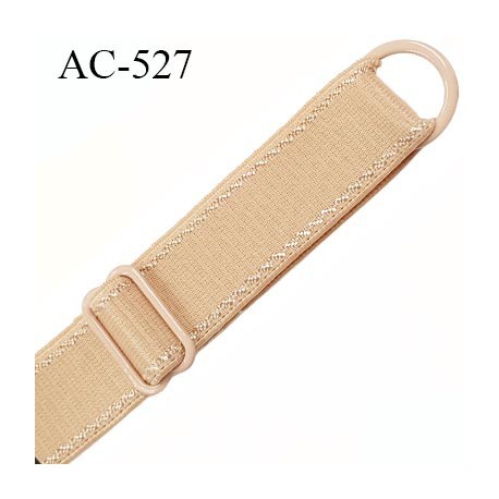 Bretelle 16 mm lingerie SG couleur caramel blond très haut de gamme finition avec 1 barettes + 1 anneau prix a la pièce