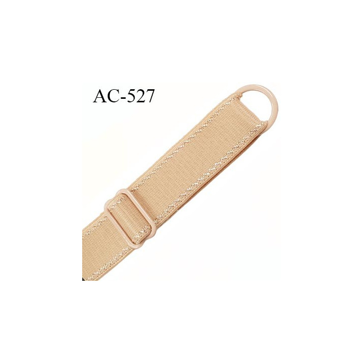 Bretelle 16 mm lingerie SG couleur caramel blond très haut de gamme finition avec 1 barettes + 1 anneau prix a la pièce