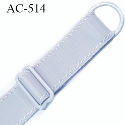 Bretelle 16 mm lingerie SG couleur gris clair très haut de gamme finition avec 1 barettes + 1 anneau prix a la pièce