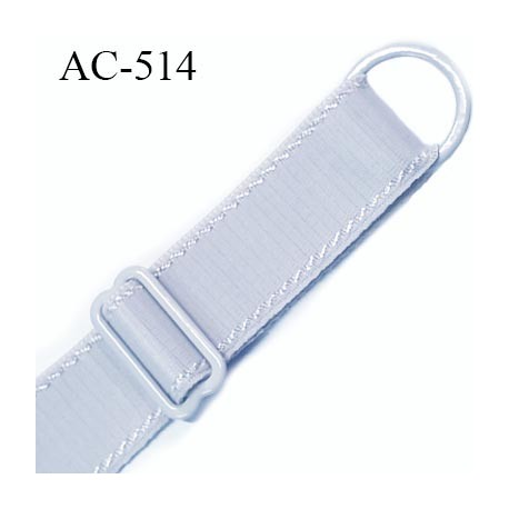 Bretelle 16 mm lingerie SG couleur gris clair très haut de gamme finition avec 1 barettes + 1 anneau prix a la pièce