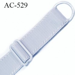 Bretelle 19 mm lingerie SG couleur gris clair très haut de gamme finition avec 1 barettes + 1 anneau prix a la pièce