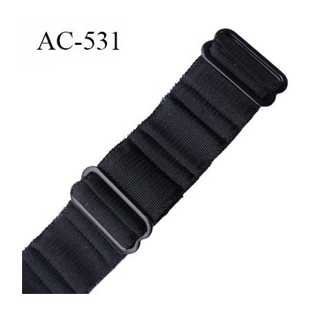 Bretelle 20 mm lingerie SG couleur noir haut de gamme grande marque finition 2 barettes prix a la pièce