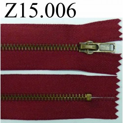 fermeture éclair longueur 15 cm couleur rouge non séparable zip métal
