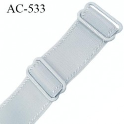 Bretelle 24 mm lingerie SG couleur gris satiné haut de gamme grande marque finition 2 barettes prix a la pièce