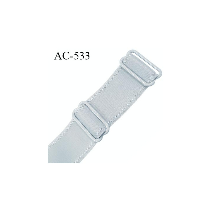 Bretelle 24 mm lingerie SG couleur gris satiné haut de gamme grande marque finition 2 barettes  prix a la pièce
