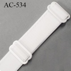 Bretelle 19 mm lingerie SG couleur blanc satiné haut de gamme grande marque finition 2 barettes  prix a la pièce