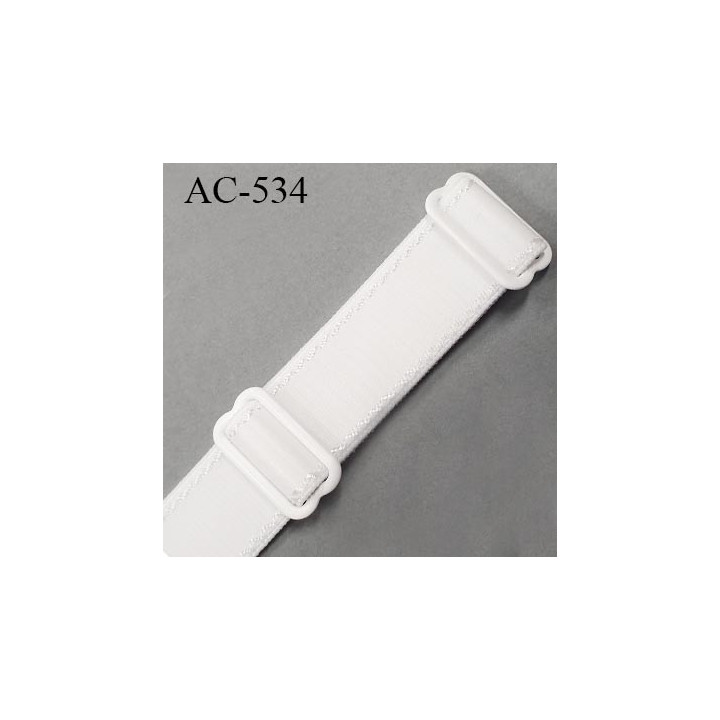 Bretelle 19 mm lingerie SG couleur blanc satiné haut de gamme grande marque finition 2 barettes  prix a la pièce