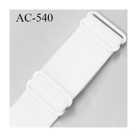 Bretelle 25 mm lingerie SG couleur blanc satiné haut de gamme grande marque finition 2 barettes prix a la pièce