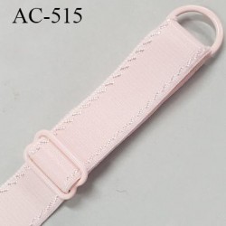 Bretelle 16 mm lingerie SG couleur rose clair candy très haut de gamme finition avec 1 barettes + 1 anneau prix a la pièce