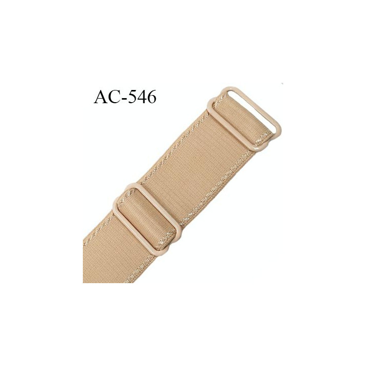 Bretelle 25 mm lingerie SG couleur naturel satiné haut de gamme grande marque finition 2 barettes  prix a la pièce