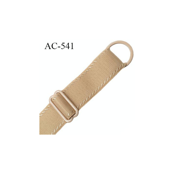 Bretelle 19 mm lingerie SG couleur caramel blond très haut de gamme finition avec 1 barettes + 1 anneau prix a la pièce