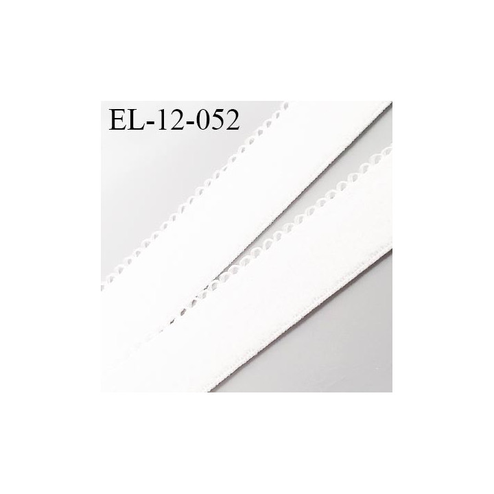 élastique lingerie 12 mm picot couleur écru grande marque fabriqué en France style velours largeur 12 mm  prix au mètre