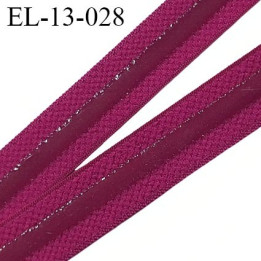 élastique bande anti glisse haute gamme  couleur violet grenat largeur 13 mm  bande silicone fabriqué en France prix au mètre