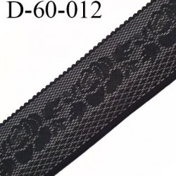 dentelle noir 60 mm lycra élastique avec anti glisse fabriqué en France pour une grande marque souple prix au mètre