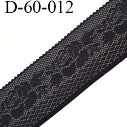 Elastique dentelle noir 60 mm lycra élastique avec anti glisse fabriqué en France pour une grande marque souple prix au mètre