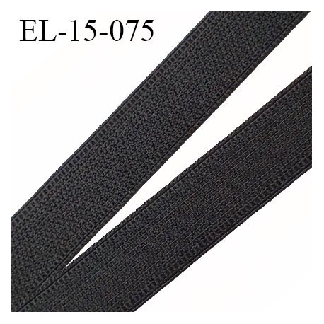 élastique 15 mm fin petit grain couleur noir belle élasticité largeur 15 mm prix au mètre