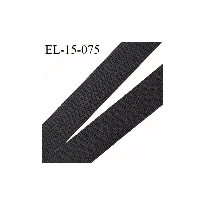 élastique 15 mm fin petit grain couleur noir belle élasticité largeur 15 mm prix  au mètre
