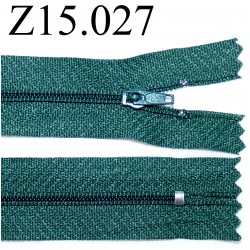 fermeture zip à glissière longueur 15 cm couleur vert non séparable zip nylon