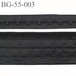 Bande Agrafe de 55 mm de hauteur et 3 rangés pour soutien gorge couleur noir fabriqué en France prix au mètre