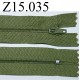 fermeture éclair longueur 15 cm couleur vert non séparable zip nylon