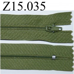 fermeture zip à glissière longueur 15 cm couleur vert non séparable zip nylon