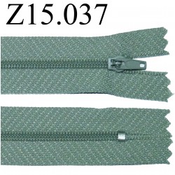 fermeture zip à glissière longueur 15 cm couleur gris non séparable zip nylon