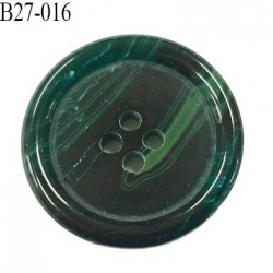 Bouton 27 mm  pvc vert marbré veiné brillant bombé épaisseur 5 mm diamètre 27 mm 4 trous très beau