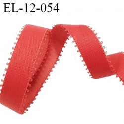 élastique lingerie 12 mm picot couleur rose corail grande marque fabriqué en France style velours largeur 12 mm prix au mètre