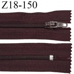 fermeture zip longueur 18 cm bleu prune foncé non séparable largeur 2.4 cm glissière nylon largeur 4 mm