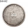 bouton 40 mm en métal style ancien patiné 2 trous diamètre 40 mm