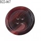 Bouton 22 mm pvc bordeaux et rose marbré veiné brillant bombé épaisseur 4 mm diamètre 22 mm 4 trous très beau