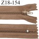 fermeture zip longueur 18 cm couleur marron clair non séparable largeur 2.4 cm glissière nylon largeur 4 mm