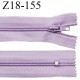 fermeture zip longueur 18 cm couleur lilas non séparable largeur 2.4 cm glissière nylon largeur 4 mm