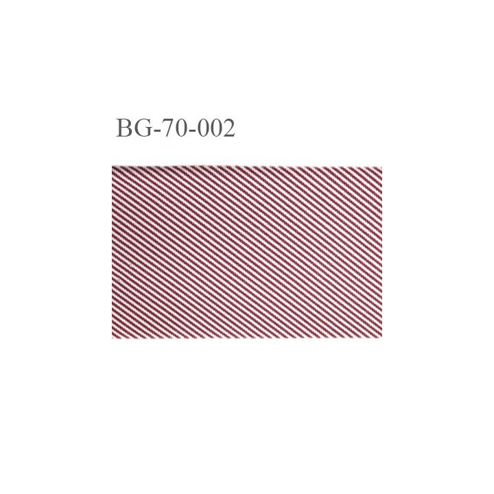 galon ruban 70 mm ganse rehausse ceinture couleur bordeaux rouge blanc à rayures épis haut de gamme prix au mètre