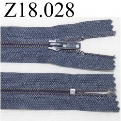 fermeture zip à glissière longueur 18 cm couleur gris bleuté non séparable zip nylon largeur 2.5 cm