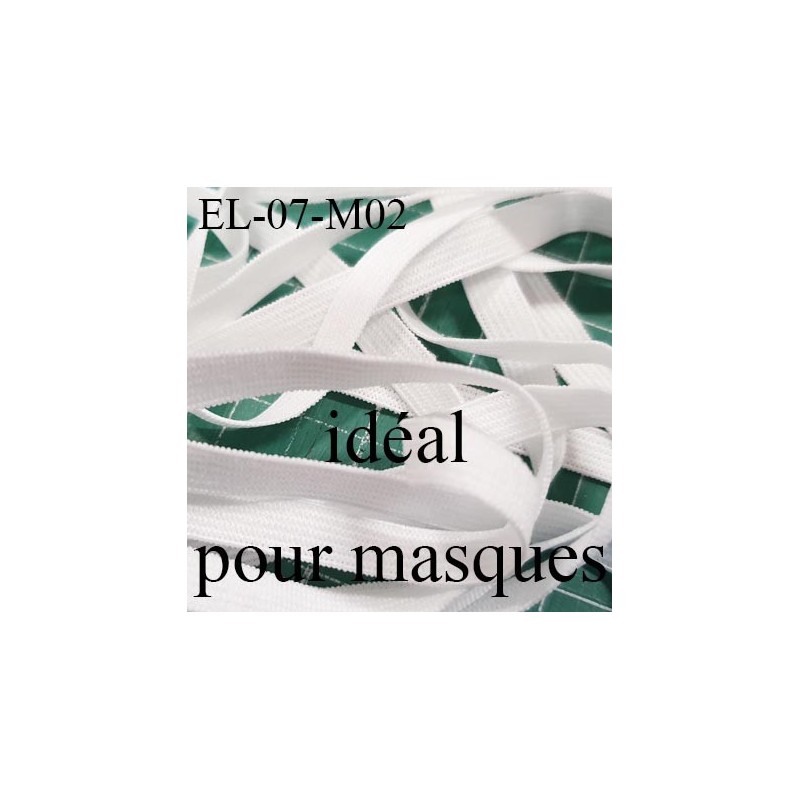 Elastique 6.5 mm spécial MASQUES Eco Tex lavable 60° élasthanne