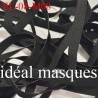 Elastique 8 mm idéal pour MASQUES lavable 60°polyamide élasthanne couleur NOIR   prix au mètre