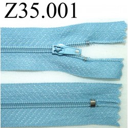 fermeture éclair longueur 35 cm couleur bleu non séparable zip nylon largeur 2.5 cm